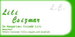 lili csizmar business card